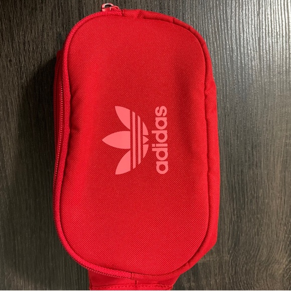 SOLD Adidas Essential Crossbody Bag Scarlet Red Belt Bag Fanny Pack Unisex - Picture 5 of 15